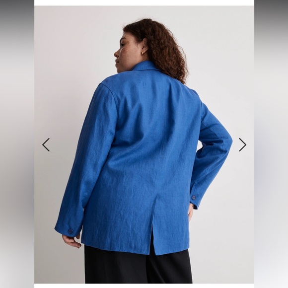 Madewell Womens Linen Office Double-Breasted Blazer
Color: bluestone Size XL new - Picture 7 of 11